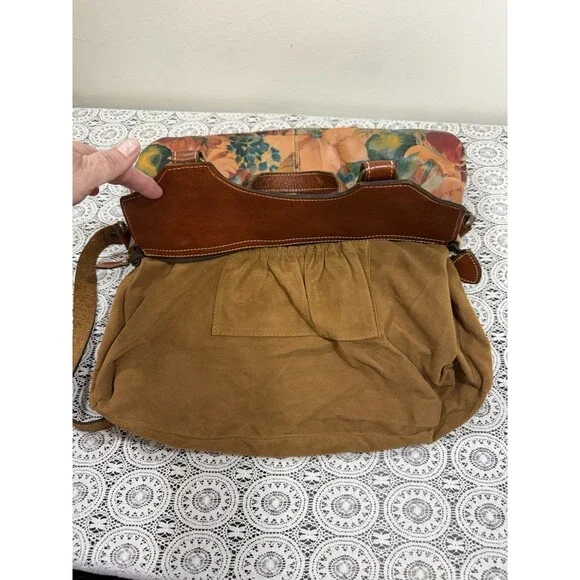 PATRICIA NASH LRG SATCHEL SHOULDER HANDBAG FLORAL PRINT ITALIAN LEATHER DUST BAG - Picture 10 of 15